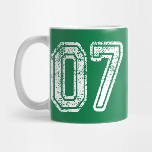 Number 07 Grungy in white Mug